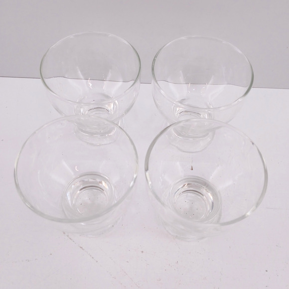 Vintage Clear Glass Dessert Sherbet Cups – Set of 4 Footed Bowls 2.75" Tall - Picture 1 of 4